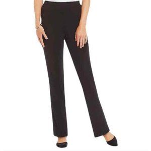 Ming Wang Size MEDIUM Black Knit Straight Leg Pull On Pants Filament Acrylic